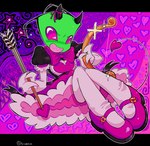 Rating: s
ID: 5573772
Date: 2025-05-15 10:37:47 -0400
Status: active
Score: 4
3_fingers alien alien_humanoid antennae_(anatomy) arrow_(weapon) artist_name bow_(weapon) bow_tie clothed clothing crossdressing digital_media_(artwork) dress femboy fingers footwear gradient_eyes green_body green_skin heart_symbol hi_res horn humanoid invader_zim irken leggings legs_together legwear lumiidragon male nickelodeon pink_bow_tie pink_clothing pink_footwear pink_shoes ranged_weapon shoes signature small_horn smile solo spade_tail tail teeth text weapon zim_(invader_zim) post #5573772