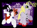 beetlejuice beetlejuice_(character) duo equid equine female ghost hasbro horn horse immortaltanuki lydia_deetz male male/female mammal my_little_pony mythological_creature mythological_equine mythology necktie pegasus pony smile spirit teeth unicorn wings