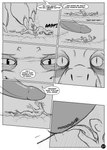 2013 ahastar ahastar_(artist) anthro bolt_(diablo_the_rex) collaboration comic dark_penis deinonychus diablo_the_rex dinosaur dragon dromaeosaurid duo english_text erection european_mythology extreme_size_difference feral genitals greyscale hi_res larger_feral licking male male/male monochrome mythological_creature mythological_scalie mythology oral penile penis penis_lick prehistoric_species reptile scalie sex size_difference smaller_anthro speech_bubble text theropod threatening_violence tongue western_dragon