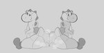 Rating: e
ID: 5530151
Date: 2025-04-25 18:51:09 -0400
Status: active
Score: 66
anthro ass_to_ass balls big_butt biped bodily_fluids butt clothing cometdragonite duo fingers footwear genitals looking_back male mario_bros monochrome mostly_nude mouth_closed nintendo on_ground rear_view shoes short_tail simple_background spikes spikes_(anatomy) sweat sweaty_butt tail yoshi post #5530151