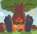 Rating: q
ID: 5593101
Date: 2025-05-23 16:08:36 -0400
Status: active
Score: 13
3_toes black_body black_scales black_soles blue_sky bottomwear branch claws clothing extended_legs eyes_closed feet foot_focus forced_perspective generation_5_pokemon grass gremlinshiba hands_behind_head hi_res hood long_tail male nash_(mrmellow) nintendo on_grass orange_body orange_scales outside pants plant pokemon pokemon_(species) reclining red_body red_scales reptilian_tail roots scales scalie scrafty sidecut sitting sitting_on_ground sitting_under_tree sky sleeping smile soles solo sound_effects sun tail toes tree ventral_scales vowelless vowelless_sound_effect zzz post #5593101