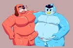 belly brawl_stars canid canine duo hi_res humanoid male male/male mammal michelle_ex mrp muscular ruffs supercell_(company)