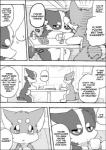 ayaka canid canine canis comic domestic_dog english_text hard_translated husky kyappy mammal monochrome nordic_sled_dog shibeta spitz text third-party_edit translated