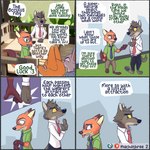 1:1 anthro canid canine canis comic dialogue diane_foxington disney dreamworks english_text female fox group judy_hopps lagomorph leporid machathree male mammal mr._wolf_(the_bad_guys) nick_wilde rabbit red_fox text the_bad_guys tongue tongue_out true_fox wolf zootopia