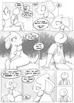 ?_face anon clothed clothing comic detailed_background dialogue duo ellipsis english_text female generation_1_pokemon greyscale hi_res horn human jacket log male mammal monochrome nidoqueen nintendo open_mouth outside plant pokeball pokemon pokemon_(species) queenie_(shoutingisfun) sad shoutingisfun sitting speech_bubble text topwear tree wood