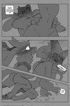 anthro biped comic dialogue digitigrade duo english_text feet fur generation_4_pokemon generation_9_pokemon hi_res hip_grab looking_back lucario male male/male meowscarada monochrome navel nintendo open_mouth pokemon pokemon_(species) questionable_consent samu_(sincastermon) side_view sincastermon speech_bubble tail text vine_(sincastermon)