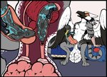 absurd_res accipitriform anthro avian avian_arms ball_bulge balls bed big_balls bird bladder blue_cum bodily_fluids caedis_animus cock_vore colored_cum creature_inside cum cutaway digital_drawing_(artwork) digital_media_(artwork) digitigrade egg_in_balls eggs_in_scrotum feet furniture genital_fluids genitals gryphon hi_res infestation infesticles insect_legs inside_balls internal living_insertion looking_pleasured male male_pred monster mythological_avian mythological_creature mythology open_mouth organs parasite paws penetration penile penis prostate prostate_penetration prostate_play prostate_stimulation qwaxi~lixard rattapede scuted_arms scuted_hands scutes secretary_bird solo unusual_bodily_fluids unusual_cum unusual_genital_fluids urethra_worm urethral urethral_bulge urethral_penetration vore worm