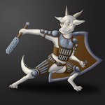 Rating: s
ID: 3665385
Date: 2022-11-02 00:09:05 -0400
Status: active
Score: 4
1:1 anthro armor claws club_(weapon) featureless_crotch female fighting_pose horn kobold lizard mace melee_weapon nude pose reptile scalie shield solo tiny_terrible weapon zirilon post #3665385