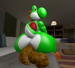 3d_(artwork) anthro big_butt boots bottomless bristol_type_3 butt chair clothed clothing digital_media_(artwork) dinosaur dragon feces footwear furniture green_yoshi happy hi_res huge_butt living_room male mario_bros mythological_creature mythological_scalie mythology nintendo nude on_chair partially_clothed pooping pooping_on_sofa prehistoric_species rear_view reptile saddle scalie scatplay shoes sitting sitting_on_chair smile smiling_at_viewer smirk smirking_at_viewer solo source_filmmaker_(artwork) tail tecbuttlovefa yoshi yoshi_(character)