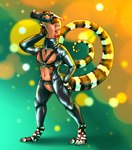Rating: e
ID: 4281577
Date: 2023-09-09 00:15:51 -0400
Status: active
Score: 21
2023 abstract_background ambiguous_gender ambiguous_slit anthro black_body black_latex black_scales brown_body brown_claws brown_scales buckle claws clothing curled_tail danji-isthmus dated digital_drawing_(artwork) digital_media_(artwork) digitigrade easy_access facial_horn glistening glistening_clothing green_eyes hand_on_hip hand_on_own_hip hand_on_own_neck harness hi_res horn latex latex_clothing latex_skinsuit lizard looking_aside markings monitor_lizard muzzle_(object) muzzled nose_horn raised_head reptile rubber_clothing scale_markings scales scalie signature skinsuit solo standing straps striped_markings striped_tail stripes tail tail_markings tight_clothing white_body white_scales post #4281577