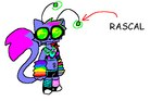 2022 alternative_fashion antennae_(anatomy) anthro arm_warmers armwear arthropod atomic_cat bottomwear bra bracelet clothing domestic_cat english_text eyewear felid feline felis fur glowing glowing_antennae glowstick_necklace goggles green_antennae green_eyewear green_goggles green_hair hair hair_extensions highlights_(coloring) hybrid j4m jam_(character) jewelry legwear magenta_hair mammal mismatched_socks missing_texture multicolored_armwear multicolored_clothing navel navel_piercing piercing purple_body purple_fur rainbow_armwear rainbow_clothing red_hair scene_(fashion) shorts solo sports_bra text thigh_highs underwear