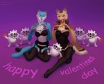 ambiguous_gender anthro blush canid canine canis clothing digital_media_(artwork) domestic_dog fan_character female group hair hi_res holidays legwear love mammal meme painting_(artwork) simple_background stockings tail techiesxc tongue ugandan_knuckles underwear valentine's_day wolf