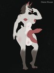 2_penises anthro big_penis breasts canid canine canis diphallism fur genitals gynomorph hi_res humanoid intersex kochinsfw mammal multi_genitalia multi_penis muscular nipple_piercing nipples penis piercing scar solo tongue vertical_diphallism wolf xara_(kruuxx)