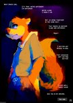 2021 anthro black_nose blue_clothing blue_eyes bottomwear caption_box clothed clothing comic conker conker's_bad_fur_day english_text fluffy fluffy_tail fur grey_text_box hi_res hollo_nut hoodie inner_monologue male mammal night orange_body orange_fur outside page_number rareware rodent sciurid short_ears shorts sky solo species_in_inner_monologue tail text text_box thinking topwear tree_squirrel truck white_text yellow_body yellow_fur