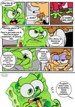 anthro canon_x_oc cigarette comic cuff_(restraint) dialogue duo fan_character frown greenie_(pancaketiffy) handcuffs hi_res male marine metal_cuffs nickelodeon pancaketiffy possession restraints robert_(pancaketiffy) sea_sponge smile smoke smoking smoking_cigarette spanish_text speech_bubble spongebob_squarepants spongebob_squarepants_(character) surprised_expression text toony translation_check translation_request