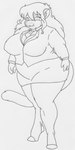 2009 anthro belly big_breasts big_butt bottomwear breast_expansion breasts businesswear butt clothed clothing danellz expansion felid female hair kathy_(danellz) legwear lion mammal monochrome necktie office_clothing open_mouth overweight overweight_anthro overweight_female pantherine sketch skirt solo stockings thick_thighs traditional_media_(artwork) weight_gain