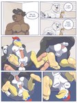 3:4 anal anal_penetration anthro anthro_on_anthro anthro_penetrated anthro_penetrating anthro_penetrating_anthro avian balls bear bird black_body butt cheech comic curt_(rainyatsu) dialogue english_text fur genitals giant_panda hi_res hyena male male/male male_penetrated male_penetrating male_penetrating_male mammal muscular nipples notched_ear penetration penile penile_penetration penis_in_ass polar_bear rain-yatsu sex spotted_hyena text trans_(lore) trans_man_(lore) ursine white_body white_fur