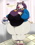 alythewolfcat animal_crossing anthro belly big_belly big_breasts bottomwear breasts clock clothing ear_piercing ear_ring english_text eulipotyphlan eyewear eyewear_on_head female footwear freckled_breasts freckled_shoulders freckles hedgehog hi_res high_heels huge_breasts huge_hips jewelry label_able makeup mammal necklace nintendo nipple_outline overweight overweight_female pants piercing ring_piercing shirt shoes solo sunglasses sunglasses_on_head text topwear watch wide_hips wristwatch