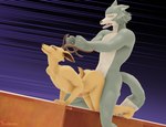 3d_(artwork) anthro anus artemissaturn beastars blender_(artwork) butt canid canine canis cervine deer digital_media_(artwork) duo legoshi_(beastars) louis_(beastars) male male/male mammal mikumikudance_(artwork) muscular pecs red_deer stellavideos142 tail wolf