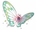 2019 absurd_res ambiguous_gender antennae_(anatomy) arthropod feral flying generation_8_pokemon gigantamax_butterfree gigantamax_pokemon green_wings hi_res insect insect_wings lepidopteran nintendo official_art pokemon pokemon_(species) purple_body red_eyes shaded simple_background solo unknown_artist white_background white_wings wings