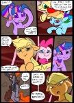 applejack_(mlp) bodily_fluids comic crown cutie_mark dialogue digital_media_(artwork) earth_pony english_text equid equine female feral fluttershy_(mlp) friendship_is_magic group hair hasbro headgear horn horse male mammal metal_(artist) my_little_pony mythological_creature mythological_equine mythology pinkie_pie_(mlp) pony rainbow_dash_(mlp) scratches spikes tears text twilight_sparkle_(mlp) unicorn wraps