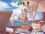 alcohol anthro beverage clothing cocktail countershading crayon_(artist) eyewear female fish_bun_oc_(crayon) lagomorph leporid mammal rabbit sea solo sunglasses swimwear water