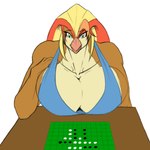 Rating: q
ID: 4843811
Date: 2024-06-10 21:01:14 -0400
Status: active
Score: 17
1:1 avian beak bird blonde_hair board_game breasts cleavage clothed clothing curl female flat_colors furniture generation_1_pokemon green_eyes hair half-length_portrait hand_on_chest hi_res kosmonius long_hair nintendo pidgeot pokemon pokemon_(species) portrait red_hair reversei rosa_pyle smile solo table third-party_edit post #4843811
