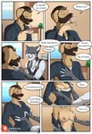 anthro apron barrista beard beverage big_breasts blush breast_expansion breast_grab breast_growth breast_play breast_squish breasts brown_body brown_fur brown_hair cafe canid canine canis caressing caressing_breasts chair clothing comic computer crossgender dialogue domestic_cat domestic_dog drinking duo electronics english_text expansion exposed_breasts facial_hair felid feline felis fondling fur furniture gender_transformation gesture greeting grey_body grey_fur growth gynomorph hair hand_on_breast hi_res host intersex intersex/male josiah josiah_(narusewolf) magic magic_user male mammal mtg_crossgender mtg_transformation mti_crossgender mti_transformation mustache narusewolf nipple_piercing nipples piercing plant plant_pot purple_eyes sequence serve shirt squish steam table talking_to_another talking_to_partner tea text topwear transformation undressing undressing_another undressing_partner url waving window yellow_body yellow_fur