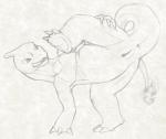 2015 anus butt charmeleon female feral fire flaming_tail generation_1_pokemon genitals graphite_(artwork) humanoid_genitalia humanoid_pussy looking_back monochrome nintendo open_mouth pokemon pokemon_(species) presenting presenting_hindquarters pussy reptile scalie simple_background sketch solo spread_legs spreading tail tongue tongue_out traditional_media_(artwork) white_background yaroul