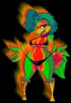 alpha_channel animated animated_png anthro avian big_breasts bikini bird bittenhard breasts chicken cinemagraph clothed clothing eto_rangers female fire galliform gallus_(genus) non-mammal_breasts phasianid short_playtime simple_background skimpy solo swimwear tart_(eto_rangers) third-party_edit thong transparent_background two-piece_swimsuit underwear