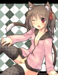 Rating: q
ID: 272799
Date: 2012-12-04 05:36:26 -0500
Status: active
Score: 13
accessory animal_humanoid black_clothing black_legwear blush bottomwear bow_(feature) bow_accessory bow_ribbon breasts brown_hair cat_humanoid checkered checkered_background cleavage clothed clothing fangs felid felid_humanoid feline feline_humanoid female hair hair_accessory hair_bow hair_ribbon hi_res humanoid legwear mammal mammal_humanoid one_eye_closed open_mouth panties pattern_background pattern_bottomwear pattern_clothing pattern_panties pattern_underwear pigtails polka_dots red_eyes ribbons shirt simple_background snowfly3141 solo striped_bottomwear striped_clothing striped_panties striped_underwear stripes tail teeth thigh_highs topwear underwear wink post #272799