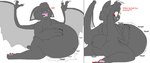 bat belly big_belly black_text bloated blush blush_lines bodily_fluids butt butt_expansion expansion eyes_closed gigibatchilla hyper inflation inflation_fetish mammal motion_lines obese onomatopoeia overweight pink_blush red_eyes red_text rico_(gigibatchilla) sequence sound_effects sweat swelling text unavailable_at_source