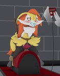 3_toes 3d_(artwork) anthro arms_tied barefoot basement bdsm black_body black_fur blender_(artwork) blush bodily_fluids bondage bottomwear bound braixen cheek_tuft chest_tuft clothed clothing collar collar_only colored_edge_panties controller countershade_face countershading crotch_rope cuff_(restraint) digital_media_(artwork) digitigrade dipstick_tail disembodied_hand duo facial_tuft feet female forced forced_orgasm frilly frilly_clothing frilly_panties frilly_underwear fur gag gagged generation_6_pokemon genital_fluids ghost_hands hair hands_behind_back hi_res inner_ear_fluff jackiejake legs_tied markings multiple_orgasms nintendo nude orange_body orange_fur orange_hair orange_nose orgasm panties panty_gag pattern_bottomwear pattern_clothing pattern_panties pattern_underwear pink_clothing pink_panties pink_underwear pokemon pokemon_(species) pussy_juice_in_mouth pussy_juice_in_own_mouth pussy_juice_through_clothing red_eyes remote_control remote_controlled_vibrator restraints rope rope_bondage sex_toy solo_focus striped_bottomwear striped_clothing striped_panties striped_underwear stripes stuff_gag sybian tail tail_markings toes topless tuft underwear underwear_only vaginal_fluids vibrator wet wet_clothing wet_panties wet_underwear white_body white_fur yellow_body yellow_fur