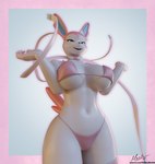 3d_(artwork) anthro barely_visible_genitalia barely_visible_pussy big_breasts blender_(artwork) bra breasts clothed clothing digital_media_(artwork) eeveelution female fishnet_clothing fishnet_underwear generation_6_pokemon genitals hiddenmask18 huge_breasts navel nintendo panties partially_clothed pokemon pokemon_(species) pussy raised_tail solo sylveon tail underwear