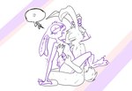 ahegao anthro beanie_(roommates) blush bodily_fluids duo female female/female flat_chested hi_res lagomorph leporid long_ears looking_pleasured mammal nipple_fetish nipple_play nipples nude orgasm orgasm_face overstimulation rabbit rabbit_feet roommates:motha shaking simple_background slim sweat tail the_weaver