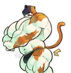 2024 absurd_res anthro barazoku big_butt big_muscles bulge butt clothed clothing deltoids domestic_cat dot_eyes emanata epic_games felid feline felis flexing fortnite fur hi_res huge_muscles its_coldpizza looking_back male mammal manly meowscles muscular muscular_anthro muscular_male navel open_mouth pecs quads signature simple_background solo standing thick_arms thick_thighs thong thong_only topless topless_anthro topless_male triceps tuft underwear underwear_only white_background