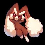 1:1 2018 alpha_channel ambiguous_gender anthro biped brown_body eyebrows flavia-elric fluffy_ears generation_4_pokemon hands_behind_head hi_res looking_at_viewer lopunny mimi_(flavia-elric) mouth_closed nintendo pink_nose pokemon pokemon_(species) pupils red_eyes solo thick_eyebrows