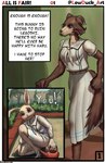 2024 5_fingers absurd_res anthro beastars black_nose breasts brown_body brown_fur canid canine canis clothed clothed_anthro clothed_female clothing comic dialogue domestic_rabbit dress duo dwarf_rabbit english_text female fingers footwear fur grey_body grey_fur haru_(beastars) hi_res humanoid_hands juno_(beastars) kneeling lagomorph leporid lewduck mammal on_one_knee oryctolagus page_number rabbit school_uniform shoes smile text text_box thoughts uniform walking watering_can white_body white_fur wolf