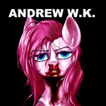 1:1 album_cover andrew_w.k. blood bodily_fluids cover cupcakes_(mlp_fanfic) equid equine female feral friendship_is_magic hair hasbro hi_res horse i_get_wet ktk's_sky mammal meme my_little_pony nosebleed parody pinkamena_(mlp) pinkie_pie_(mlp) pony solo