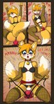 2_tails anal anal_masturbation anthro armwear bell bell_collar blush bra breast_padding canid canine chastity_cage chastity_device clothed clothing collar comic crossdressing crotchless_clothing crotchless_panties crotchless_underwear dialogue dildo dildo_insertion dildo_sitting femboy fishnet_armwear fishnet_clothing fishnet_legwear fox fur garter_belt garter_straps genitals gold_(metal) gold_chastity_cage gold_chastity_device hi_res husdur kneeling knot knotted_dildo legwear lube_on_dildo male mammal masturbation miles_prower multi_tail onomatopoeia panties penetration pillow running_makeup runny_mascara sega sex_toy sex_toy_insertion solo sonic_the_hedgehog_(series) sound_effects straps struggling_to_fit tail text underwear yellow_body yellow_fur