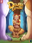 2017 accessory ambiguous_gender anthro blush blush_lines breasts claws clothing comic cover cover_art cover_page crouching digitigrade dirk_(kabscorner) english_text fangs felid female feral fitcher_(kabscorner) forest grass headband hi_res jade_(kabscorner) kabscorner lol_comments mammal nature outside patreon paws plant prehistoric_species quadruped saber-toothed_tiger tail teeth text toe_claws tree unknown_species