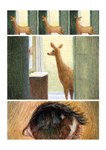 absurd_res ambiguous_gender bathroom comic deer feral hi_res hsiangarts inside looking_at_reflection mammal solo traditional_media_(artwork)