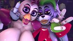 2024 3d_(artwork) animatronic anthro arm_around_shoulders avian big_breasts bird breasts canid canine canis chicken collar digital_media_(artwork) duo exposed_breasts female female/female five_nights_at_freddy's five_nights_at_freddy's:_security_breach galliform gallus_(genus) gesture glamrock_chica grey_body hand_gesture huge_breasts lipstick looking_at_viewer machine makeup mammal middle_finger narrowed_eyes phasianid purple_eyes rayhuma robot robot_anthro roxanne_wolf scottgames selfie sharp_teeth shoulder_pads side_boob side_by_side source_filmmaker_(artwork) steel_wool_studios teeth tongue v_sign white_body wolf wristband