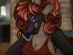 Rating: s
ID: 5653758
Date: 2025-06-19 15:43:41 -0400
Status: active
Score: 18
anthro bedroom_eyes big_breasts blue_eyes blurred_background bracelet breasts bust_portrait cleavage clothed clothing countershading curly_hair dragon dress ear_piercing ear_ring eyeshadow fangs female freckled_breasts freckles glistening glistening_hair grey_body hair hair_over_eye horn jewelry licking licking_lips looking_at_viewer makeup mythological_creature mythological_scalie mythology narrowed_eyes natural_eyeshadow non-mammal_breasts pearl_bracelet piercing pink_tongue portrait red_clothing red_dress red_hair restricted_palette ring_piercing sammi_(sammy73) sammy73 scalie seductive solo spot_color teeth tongue tongue_out post #5653758