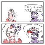 1:1 2_panel_comic anal anthro bat big_breasts big_butt blueberry_(fruit) blush breasts butt comic countershading dairy_products dialogue digital_drawing_(artwork) digital_media_(artwork) duo ears_down fantasizing female female/female female_rimming_female food fruit fur generation_6_pokemon goob_(yogurtbeans) goodra hi_res huge_breasts imagination looking_away mammal membrane_(anatomy) membranous_wings misunderstanding nintendo nude oral pink_body pink_ears pink_fur pink_inner_ear pink_nose pink_tail pink_wings pivoted_ears plant pokemon pokemon_(species) purple_body purple_countershading purple_skin purple_tail rimming sex slime smile speech_bubble strawberry tail thought_bubble wings yogurt yogurt_(yogurtbeans) yogurtbeans