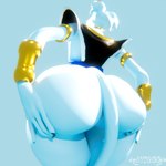 1:1 3d_(artwork) anthro ass_up beerus big_butt bracelet butt butt_focus clothed clothing collar digital_media_(artwork) domestic_cat dragon_ball dragon_ball_super felid feline felis fusion fusion_dance humanoid jaiblizz jewelry male mammal nude solo thick_thighs whirus whis