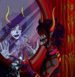 Rating: s
ID: 1180253
Date: 2017-04-03 14:51:19 -0400
Status: active
Score: 9
2013 alien alien_humanoid altered_reflection black_hair bodily_fluids bodypaint claws clothed clothing crying duality duo english_text face_paint fangs gamzee_makara hair homestuck horn horned_humanoid humanoid looking_at_mirror looking_at_object looking_at_self male mammal mirror ms_paint_adventures not_furry open_mouth purple_eyes red_eyes reflection sharp_teeth square_crossover tears teeth text troll_(homestuck) xxchesiresmile666xx yellow_sclera post #1180253