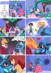 after_transformation angry anthro aura big_breasts black_body black_fur black_hair blue_body blue_fur bodily_fluids bouquet breasts charizard charmander clothed clothing colored comic d-6alaxy delia_(d-6alaxy) dialogue dress eeveelution english_text female fire flaming_tail flower flower_bouquet fur gender_transformation generation_1_pokemon generation_2_pokemon generation_4_pokemon generation_5_pokemon group hair happy heart_eyes heart_symbol helios_(d-6alaxy) hi_res human kissing love lucario male mammal memories mtf_transformation nervous nervous_sweat nintendo open_mouth orange_body plant pokemon pokemon_(species) punch red_hair romantic romantic_couple rose_(flower) scared species_transformation speech_bubble story story_in_description suit sweat sweatdrop tail text thick_thighs transformation umbreon velvet_(d-6alaxy) wedding wedding_dress zoroark