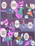 absurd_res age_difference anthro bed breasts bunnybits clothed clothing comic conditional_dnp controller countershading dialogue digital_media_(artwork) duo english_text female first_page fully_clothed fur furniture hair head_on_pillow hi_res holding_controller holding_object inside kai_(kaibun) lagomorph leporid male mammal mother_(lore) mother_and_child_(lore) mother_and_son_(lore) older_female on_bed panties parent_(lore) parent_and_child_(lore) parent_and_son_(lore) pillow pink_body pink_fur pink_tail rabbit raevis rodent sciurid sitting son_(lore) stairs tail text tree_squirrel underwear white_body white_clothing white_fur white_panties white_underwear young young_anthro younger_male