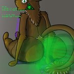 anal anthro archenarie big_butt brown_body brown_fur butt digital_drawing_(artwork) digital_media_(artwork) dirty facesitting fart fart_fetish farting_on_face femboy fur gassy green_eyes green_fart_cloud male male/male oral rimming sergal sex sitting_on_another size_difference smelly